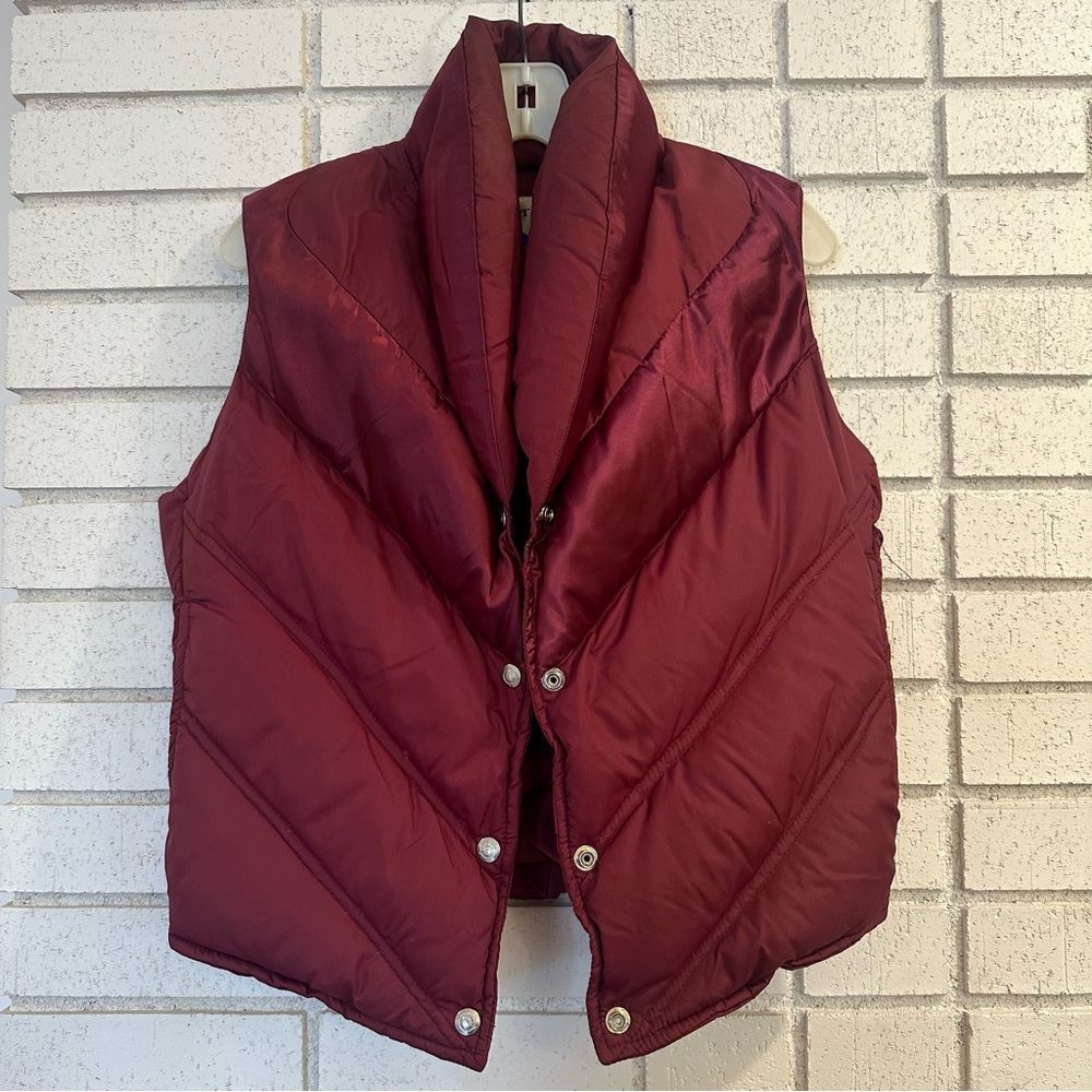 Obermeyer Vintage Red Maroon Puffer Goose Down Vest Size Large